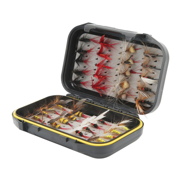 40st flugfiske flugor kit rostfritt stål med box lockar beten lockande tillbehör