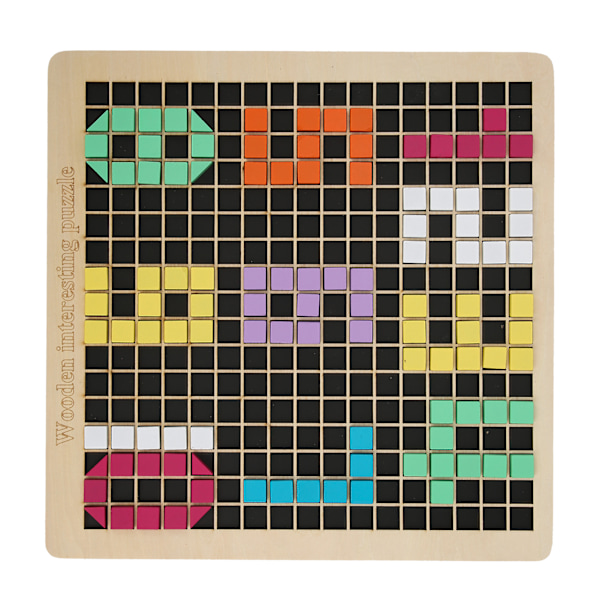 Barn trä mönster block som styrelse geometriska matchande spel Blocks set pussel leksak