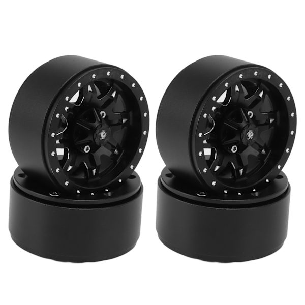 4 stk. For SCX10 Hjulnav Sølv Svart Aluminium Legering Stabil Enkel å Installere RC Hjulnav for Traxxas Utskifting
