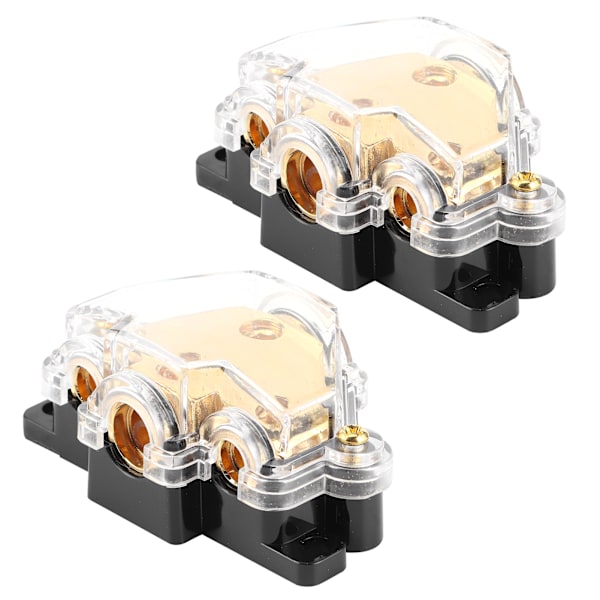 2 st Power Distribution Block 1 in 3 Vägar Audioförstärkarkabeldelare Krets Skydd för Bil Båt