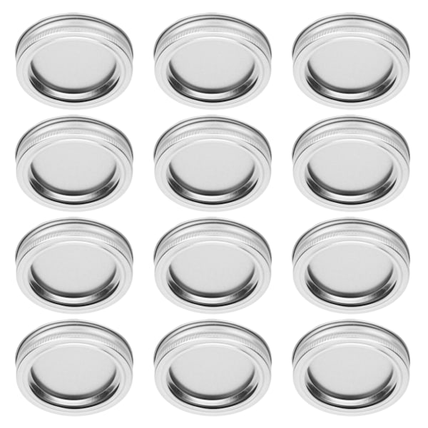 12 kpl 70 mm pyöreä tavallinen suu SplitType purkin kansi säiliön tiivistyskansi mausteille hunajalle säilöntään (XH00177 hopea)