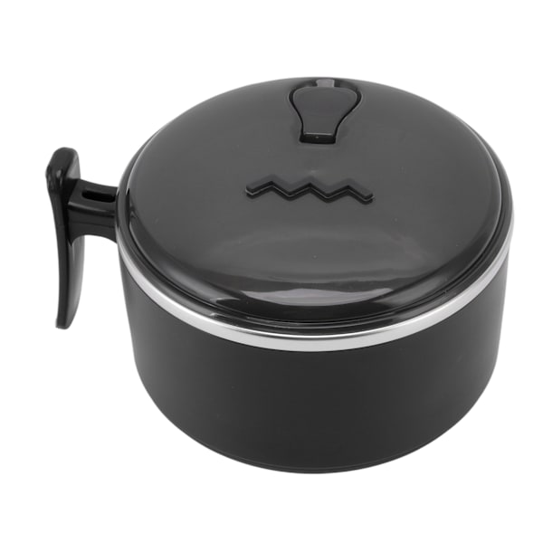 Isolerad skål 304 Rostfritt stål med lock Stativdesign ihålig dubbelskikts värmeisolering Ramenmugg för kök Svart
