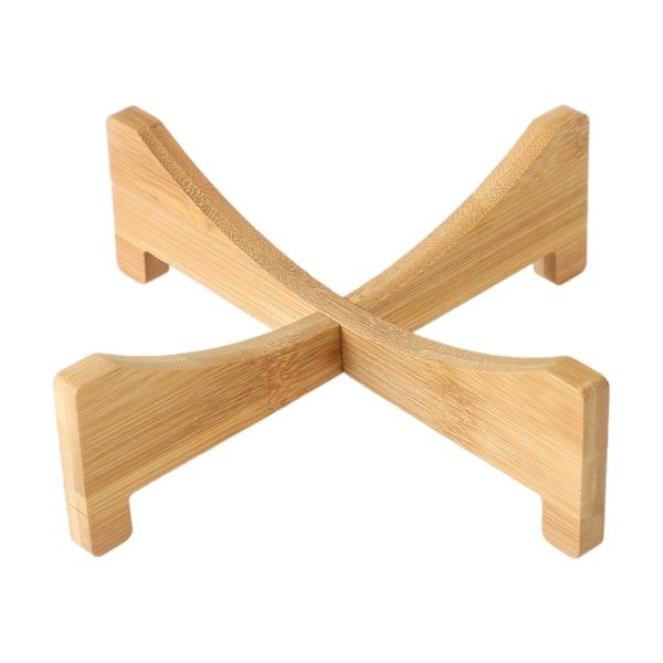 Planteholder Bambus Blomsterpottebrett Korsformet Multifunksjon for Kjæledyr Hjem Kjøkken 17,5x5cm