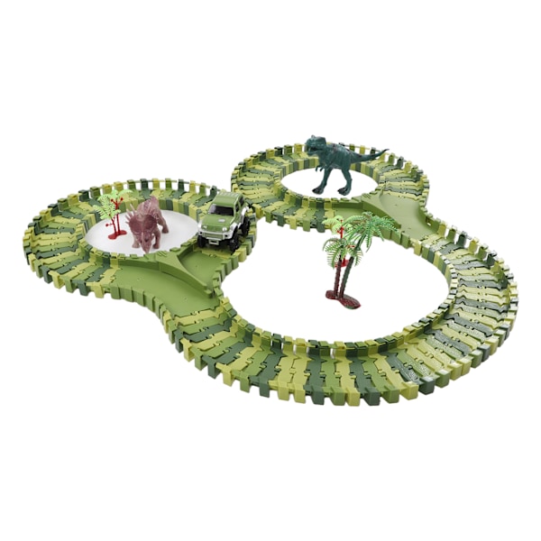 Dinosaur Race Track Biler - Fleksible Sporer, Enkle å Montere, Elektrisk Dinosaur Road Race Lekesett for Jenter og Gutter