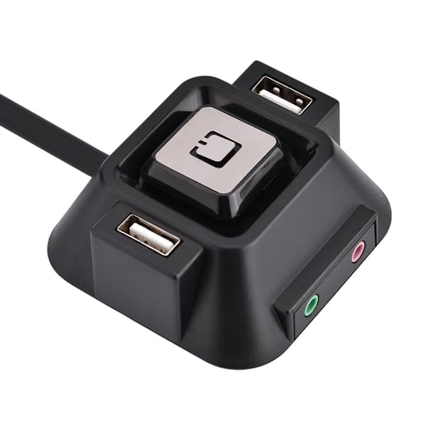 Desktop PC kabinet Switch Dobbelt USB-porte Power Reset-knap Audio Mikrofon Port
