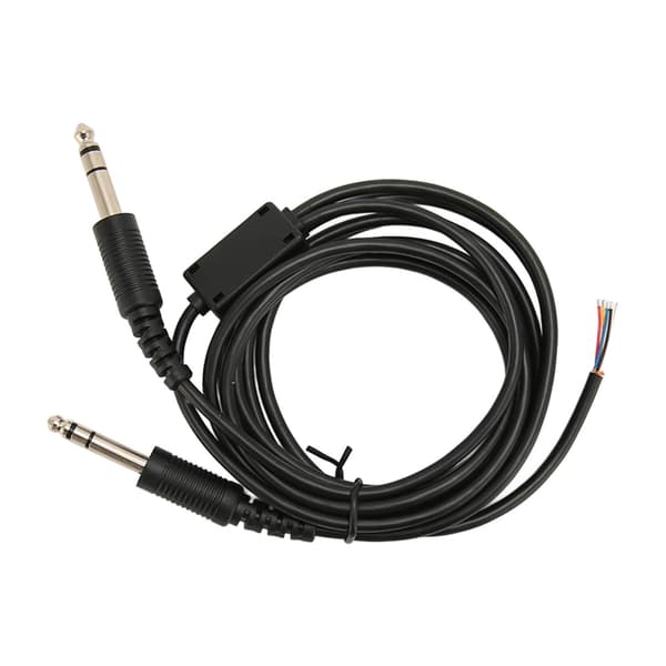 Udskiftningskabel til flyheadset til David Clark AVCOMM Pilot Dual GA Plug Aviation Hovedtelefon DIY Kabel 6.6ft