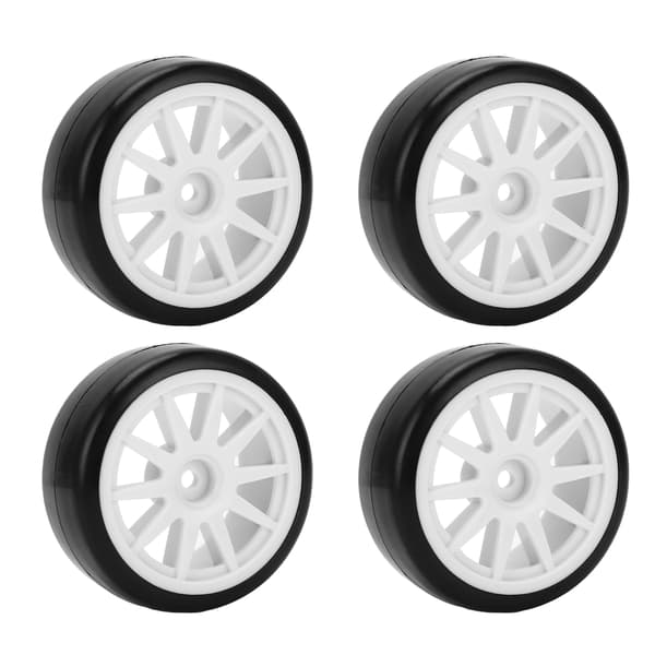 4 stk RC Drift Dæk Hjul Gummi Plast Hårde Dæk til Bil Tilbehør 12mm Hex Sort