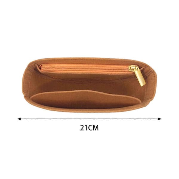 Väskorganiseringsinlägg Designerorganiseringsväskfoder för axelväska Brown Zipper