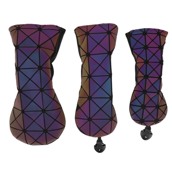 3st Golf Head Cover Utsökt trä Driver Headcover PU Golf Driver Club Cover för Home Club Colorful