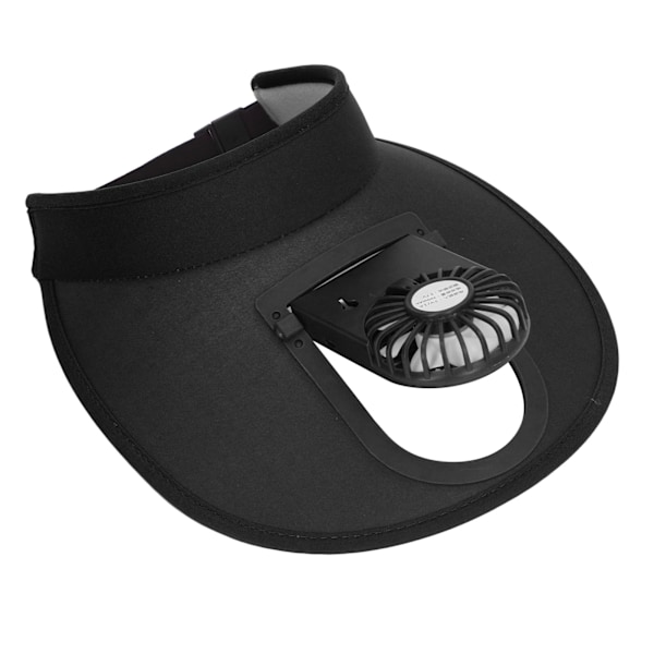 Tuuletin Aurinkosuoja Hattu Säädettävä 3 Vaihdetta USB Lataus Aurinkosuoja Tuuletin Hattu Kesälle Musta