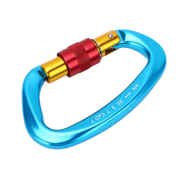 D Karabinhage Aluminium Legering Auto Lås Kraftig D Ring Karabinhage til Klatring Camping Blå