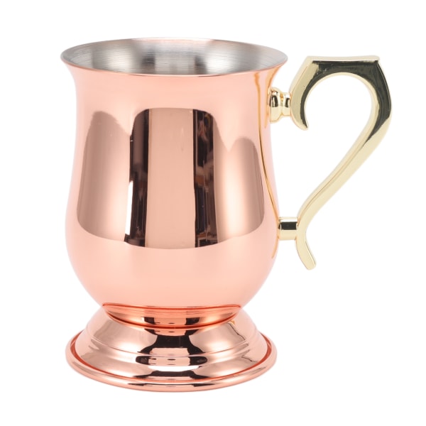 Moscow Cocktail Mule Mug Stainless Steel Rustproof Multifunctional Cocktail Drinkware for Beer Iced Tea and Iced Coffee Rose Gold