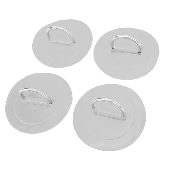4 stk Oppblåsbar Båt DRing Pad Patch PVC Slitesterk Marine Rustfritt Stål Fast Spenne (Grå)