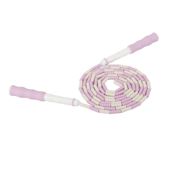 Justerbar hoppetau med segmenter, uten floker, perler, fleksibel PP-plast hoppetau for barn, lilla