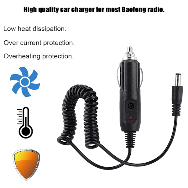 2-pack batterikabellinje för bil laddning för Baofeng UV 5r UV 82 UV 5RE uV 9r UV XR Uvb2 Plus TG UV2
