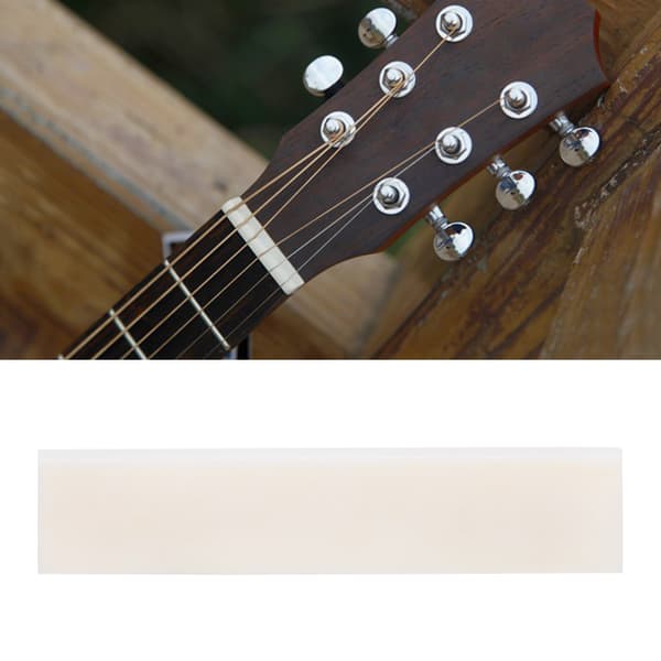 1 st DIY Blank Buffalo Bone Sadel för Klassisk Elektrisk Akustisk Gitarr 52x6x10mm