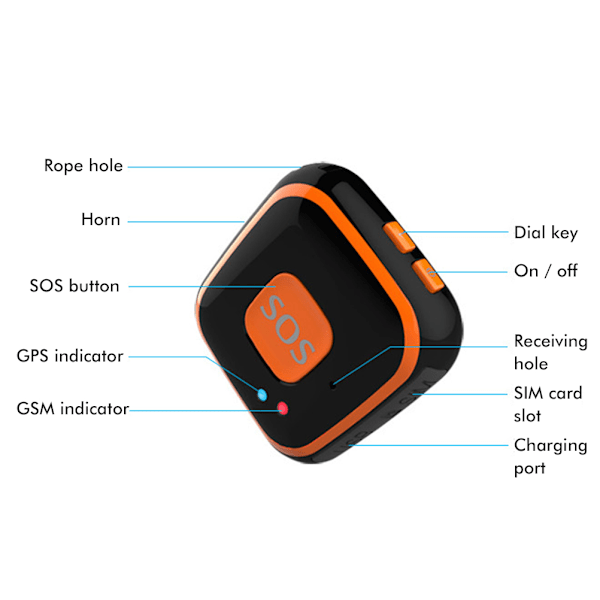 Spårningsenhet Smart GPS Anti-Förlust Locator Räddare Hänge för Barn