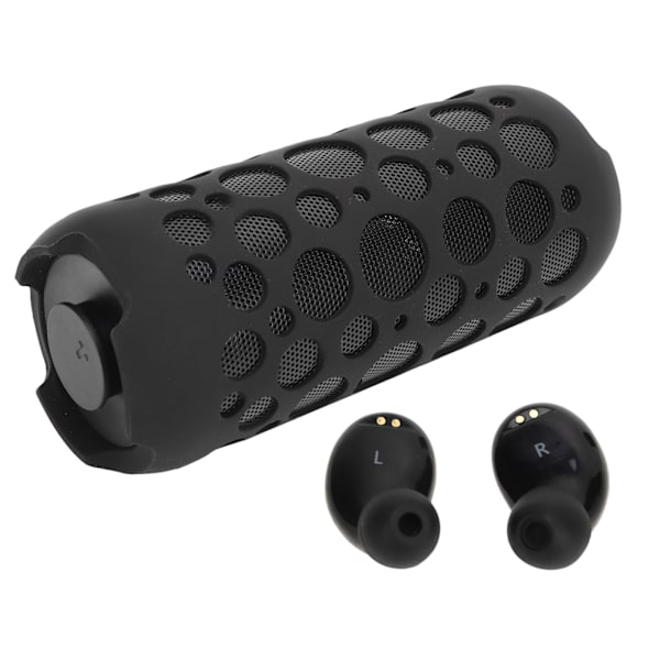 Bärbar Bluetooth-högtalare RGB Dynamisk Effekt Stereoljud 2 i 1 Liten Högtalare med Trådlösa Hörlurar för Utomhusresor