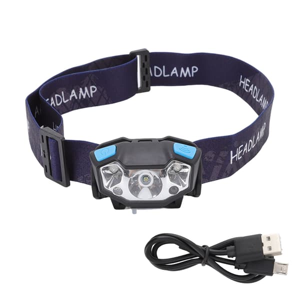 LED-hodelykt 5 lysmoduser USB-lading Lettvekts sensorhodelykt LED-hodelys for utendørs camping