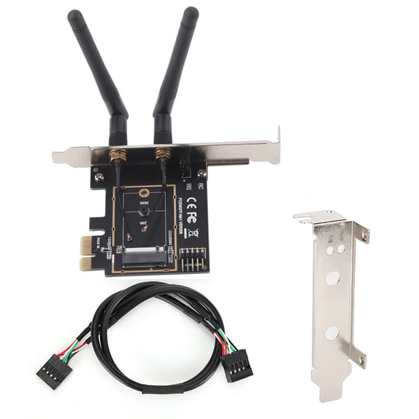 PCI E til NGFF M.2 WIFI Trådløs Modul Adapterkort KEY A E Netværksudvidelseskort