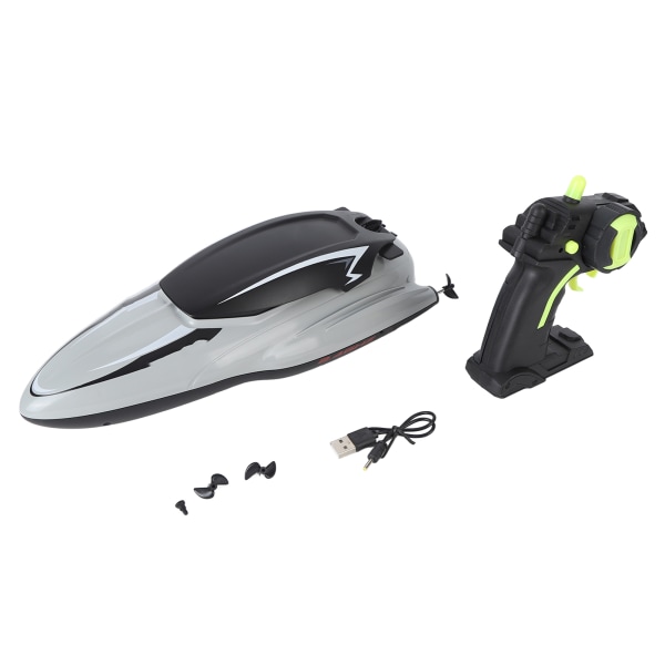 RC Boat 4-kanals 2.4G Siginal Dual Motors Vandtæt fjernbetjening bådlegetøj til 14 år og derover Dobbeltbatterier