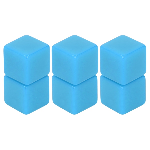6 stk. Blank terningsæt retvinklet plastik sekskantede terninger Klasseværelsesbrætspil gør-det-selv-matematiktælling Undervisningsfest Gunst Sjov Blå