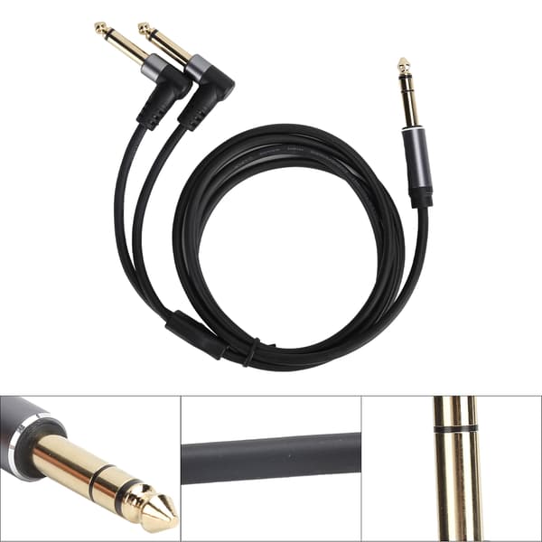 1,5 m 4,9 ft 6,35 mm Stereo til Mono Adapterkabel Han til Han Audio Splitter