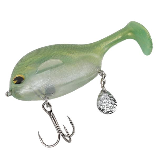 Lure Soft Bait PVC Flexible Vivid Motion Mykt agn med paljett for Sea Water Rivers Green