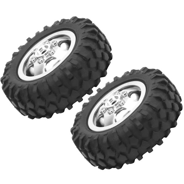 2 kpl kuorma-auton pyörän kumirengas, halkaisija 55 mm alumiiniseos sopii WPL D12 1/10 RC CarSilverille