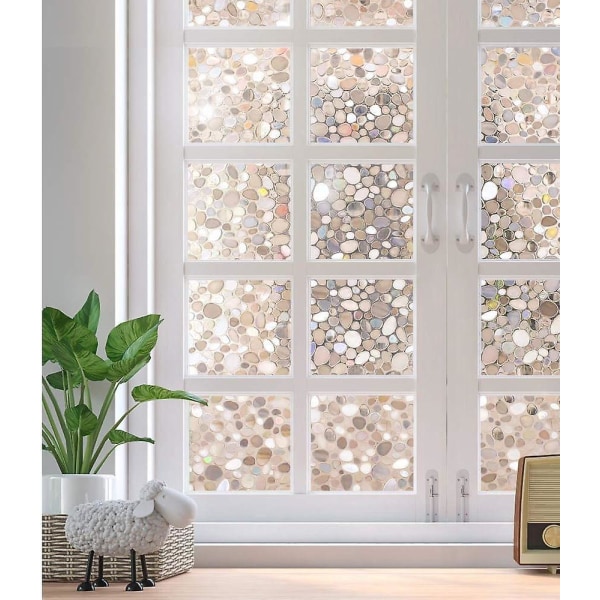 Staattinen ikkunakalvo harvinainen helmikuvioinnilla, 90 % UV-suoja, itseliimautuva lasikoristelutarra (60x200cm)