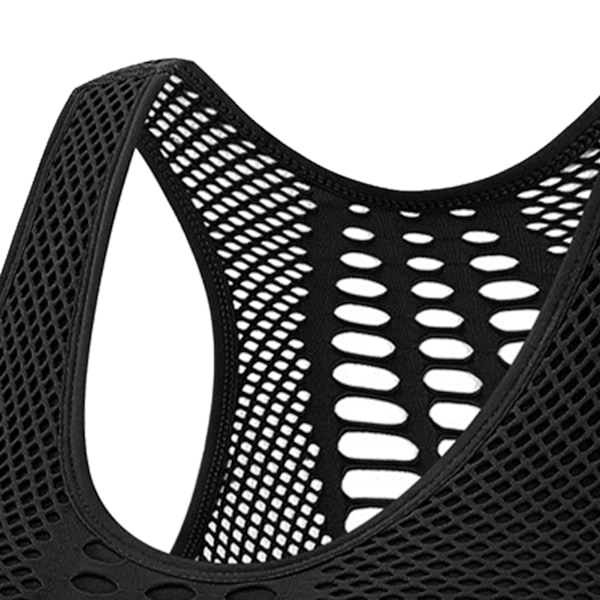 Naisten urheiluliivit, langattomat, pehmustetut, joogalivit, joustavat, hengittävät, verkko, treenitoppi juoksuun, pyöräilyyn, musta, 2XL