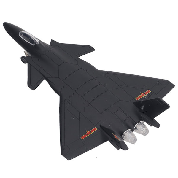 Dra tillbaka stridsflygplan leksak barn legering ljud ljus diecast flygplan modell leksak dekoration samling svart