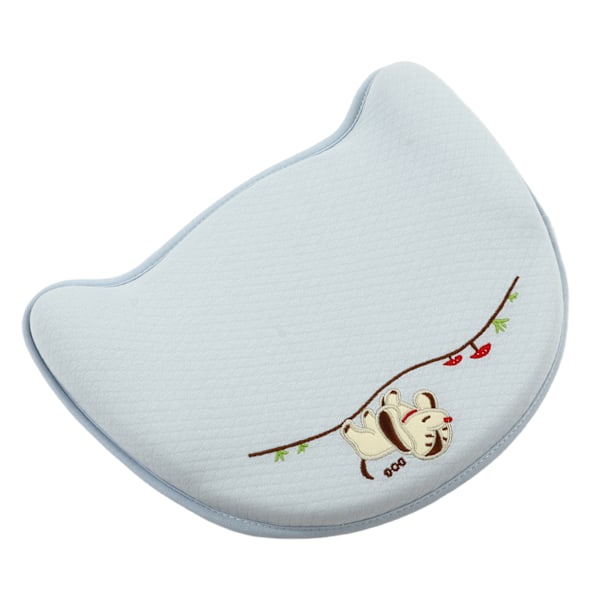 Baby Shaping Pillow - Blød, åndbar, ergonomisk pude til at forhindre fladt hoved - Ammepude til sovende baby - Blå - 11,61 x 9,06 x 0,79 tommer