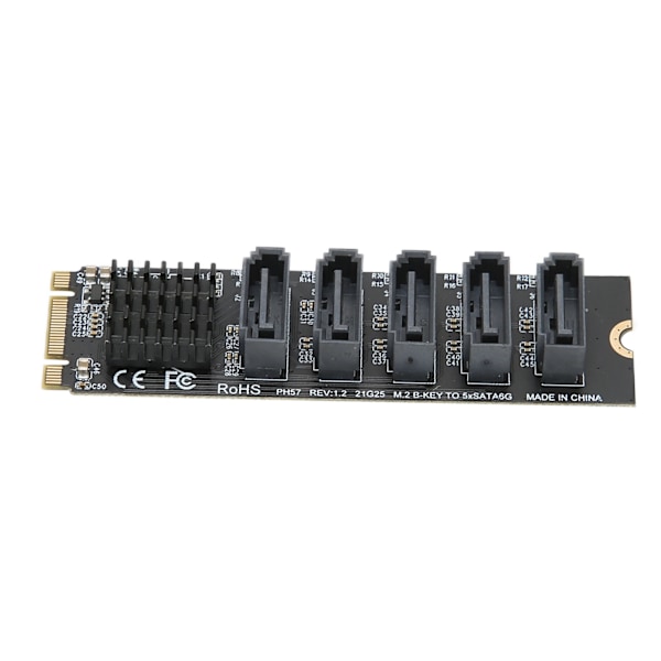 Konverter Adapterkort M.2 NGFF BKEY SATA til 5 Port 6Gbps Stabilt Drift Udvidelseskort