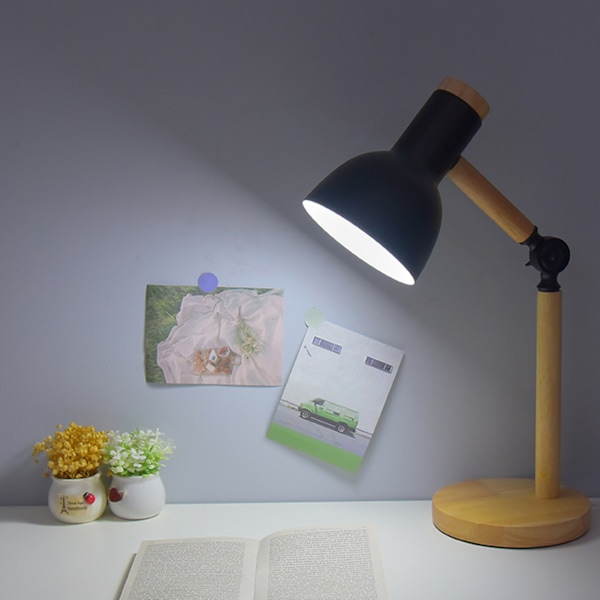 LED-bordlampe Trinløs Justerbar Øjenplejebord Sengelampe Bærbar LED-læselampe til studier Kontor Justerbar vinkel Mattsort