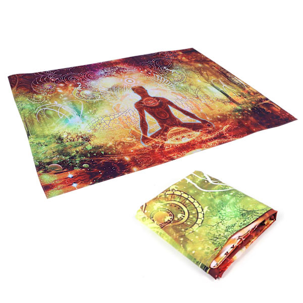 Skogsyoga Bakgrundsmönster Gobeläng Väggbonad Väggfilt för Heminredning 150x150cm