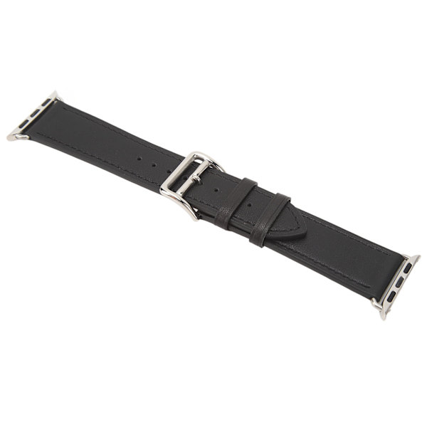 Smartwatch Läderrem Universal Smart Watch Replacement Band Rem för IWatch Series SE 8 7 6 5 4 3 2 1 38mm 40mm 41mm Svart