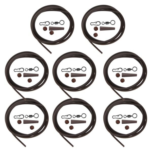 8st ABS + kopparlegering bärbara silikonhårriggar Svängbara karpfisketillbehör (brun)