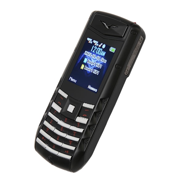 V5 Pro 2G Lukittu Matkapuhelin Suuret Napit Korkea Äänenvoimakkuus Seniorille 1600mAh Akku Kaksoiskortti 100‑240V Musta EU-Pistoke