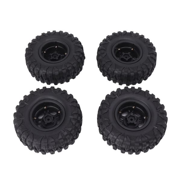 4 stk. RC Dæk 2.2in Sort Gummi Nem Installation Slidstærk RC Bil Udskiftning med Plastikfælg til 12mm Hex RC Bil