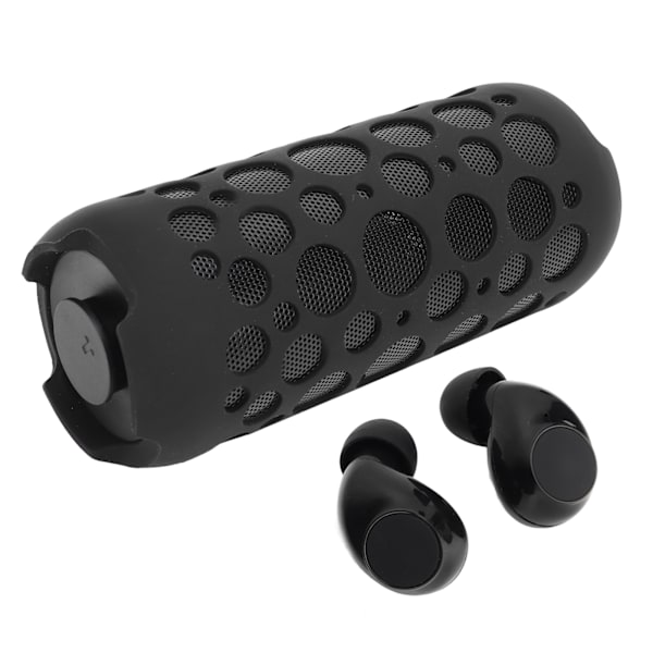 Bärbar Bluetooth-högtalare RGB Dynamisk Effekt Stereoljud 2 i 1 Liten Högtalare med Trådlösa Hörlurar för Utomhusresor