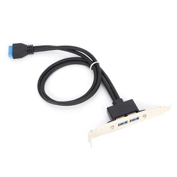 Kaksinkertainen USB-suojakaapeli Emolevy 19-nastainen kaksoisporttiin A-naaras jatkojohto takapaneeli Bracket Musta