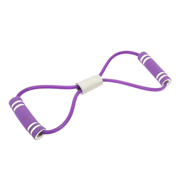 Figur 8 Avdragare justerbar längd 8 formade motståndsband Elastiskt fitness -dragrep för arm- och axelstretch Lila