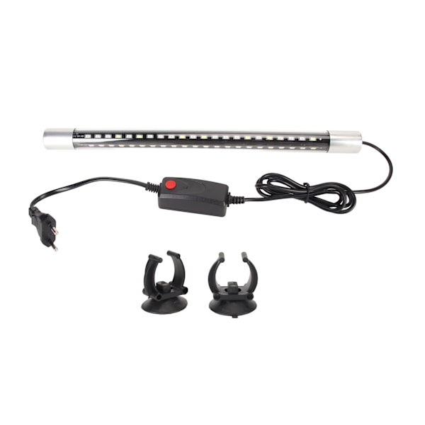 Akvarium LED-lys 3 farvetilstande Vandtæt 2 rækker perler Vand Land Fiskekum Lampe til prydfisk 220V ZY‑P38 EU-stik