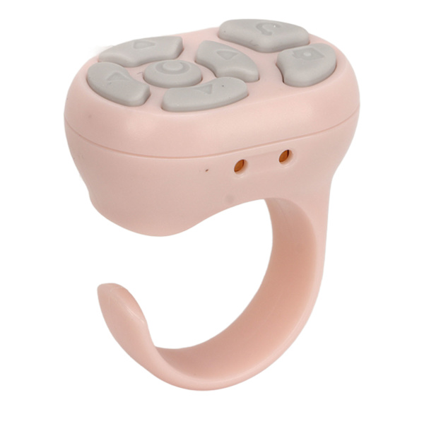 Fjernbetjening Scrolling Ring Bluetooth APP Side Vender Kamera Fjernbetjening Udløser Selfie Knap med Opladningsetui til Mobiltelefon Pink