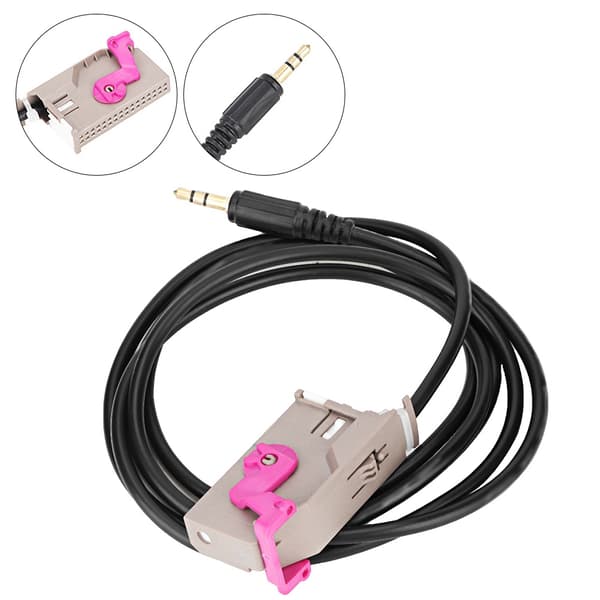 Aux 3.5mm Audio Jack 32-pin kabel for Audi A3 A4 A6 A8 TT RNS-E Navigasjon