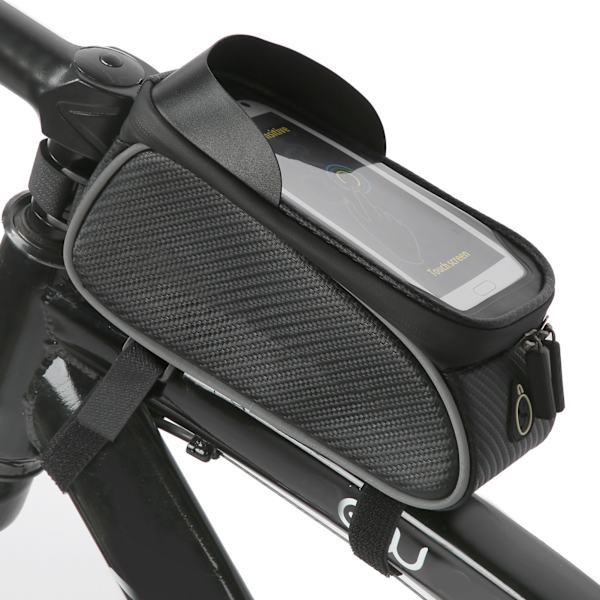 Cykeltaske Udendørs Mobiltelefon Front Beam Vandtæt Rørtaske Cykelsadel Polyester