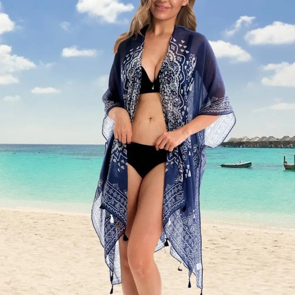 Badkläder Cover Up Snygg Lätt Bekväm Solskydd Kvinnor Bikini Cover Ups för Strand Pool