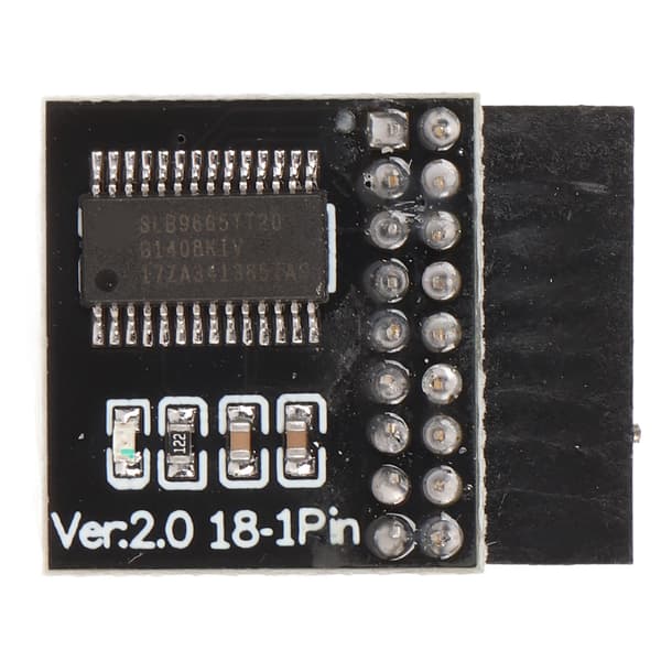 TPM 2.0-modul LPC-gränssnitt Stabil Hög säkerhet Hållbart material 18-stifts LPC-modul för Asrock-moderkort