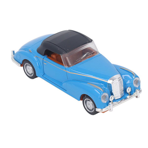Simuleret Træk-Tilbage Vintage Bilmodel Børne Alloy Diecast Lyd Lys Klassisk Billegetøj Dekorationssamling Blå